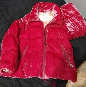 Odd Molly Hot Pink Velvet Puffer Jacket size3 which is a LRGE/XLG